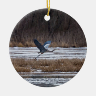 Heron tas ur bruk julgransprydnad keramik