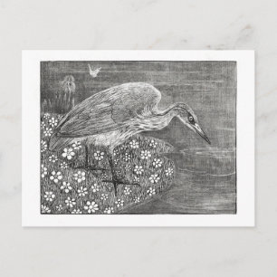 Heron - Theo van Hoytema - Vintage Art Vykort