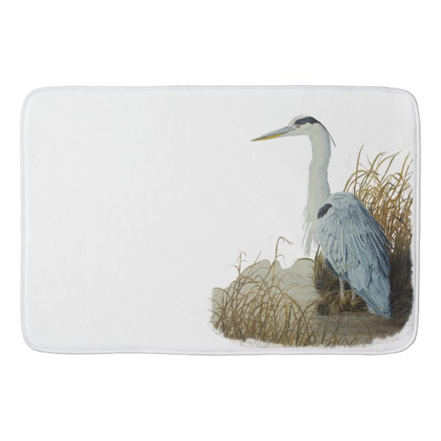 Heron vid Marsh Kant Bath Mat Badrumsmatta (Framsidan)