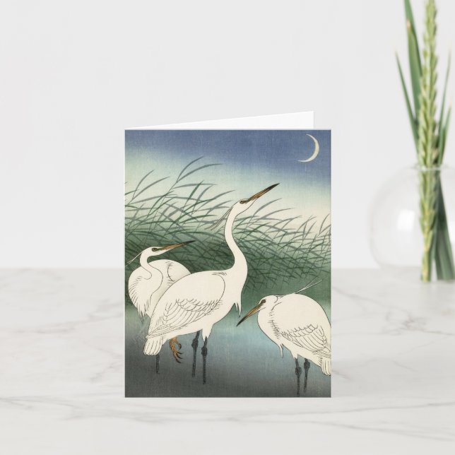 Heroner i Shallow Vatten av Ohara Koson Tack Kort (Framsida)