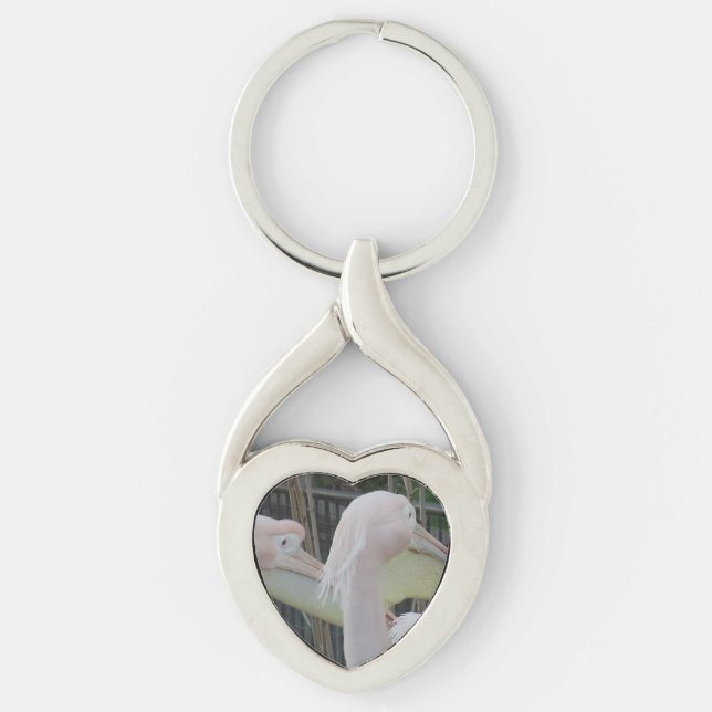 Herons Hjärtnyckelring Twisted Heart Silverfärgad Nyckelring (Framsidan)