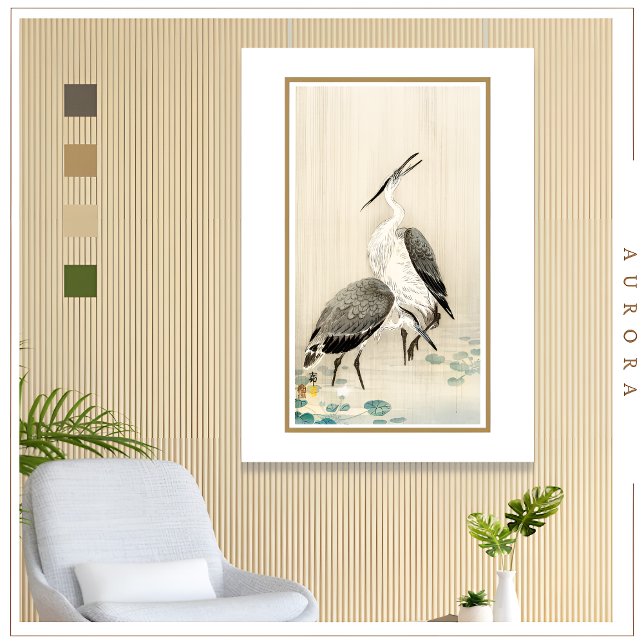 Herons, Ohara Koson (1877-1945) Poster (Skapare uppladdad)