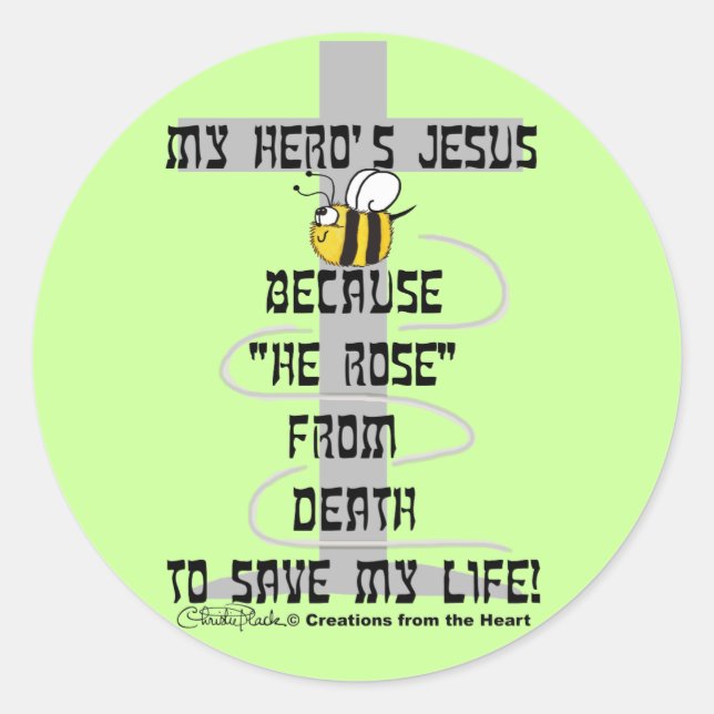 Heros Jesus Runt Klistermärke (Framsida)