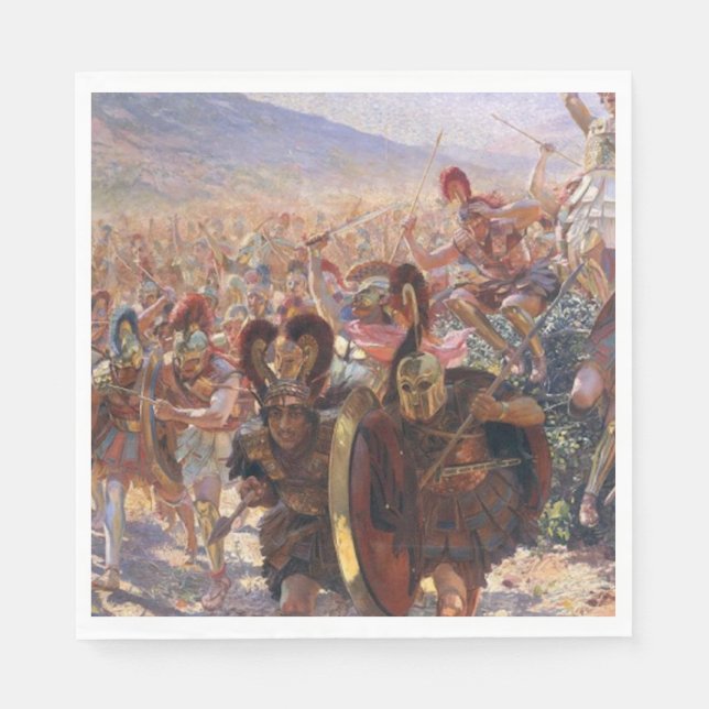 Heros of the Battle of Marathon (Rochgrosse) Pappersservett (Framsidan)