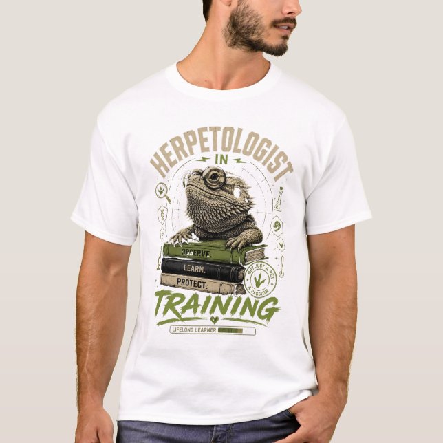 Herpetolog i utbildning Skäggagamen Tee (Framsida)