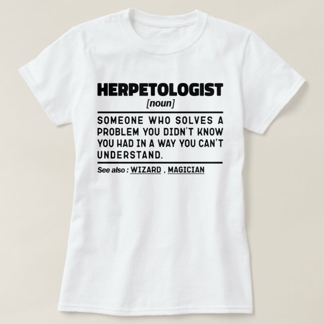 Herpetolog Noun Coola Professor Sarcastic Say T Shirt (Design framsida)