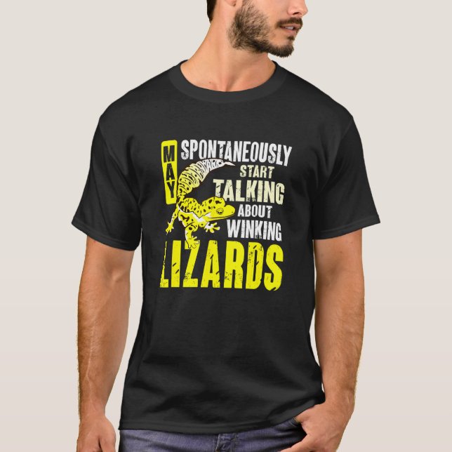 Herpetolog ödla reptil leopardgecko t shirt (Framsida)