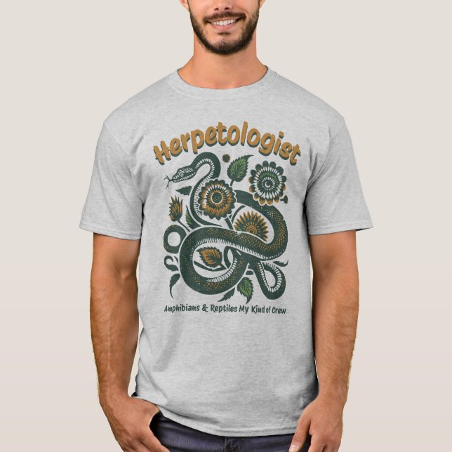 Herpetolog Reptile Älskare T Shirt (Framsida)