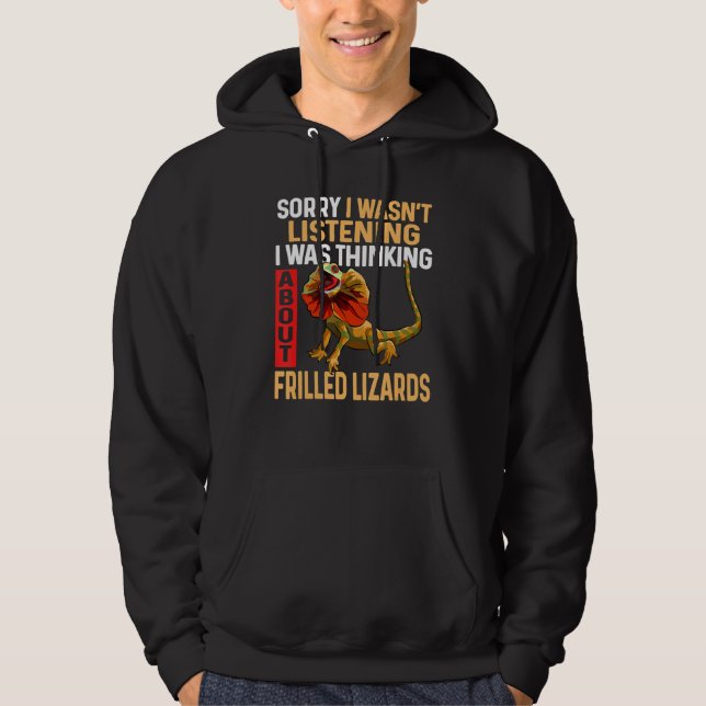 Herpetolog Reptile Frilled Lizard Hoodie (Framsida)