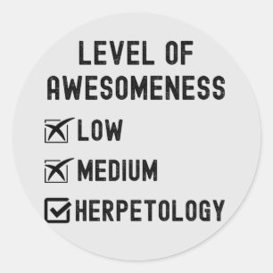 Herpetologer, Nivå av Awesomeness Herpetologi Runt Klistermärke
