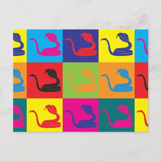 Herpetology Pop Art Vykort (Framsida)