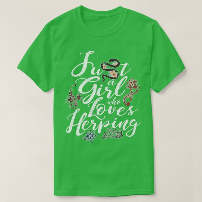 Herpetology Snake Reptile Girl Herping Gecko T Shirt (Design framsida)