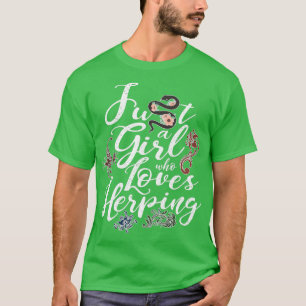 Herpetology Snake Reptile Girl Herping Gecko T Shirt