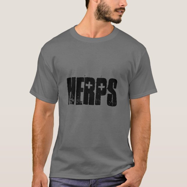 Herps text tee shirt (Framsida)