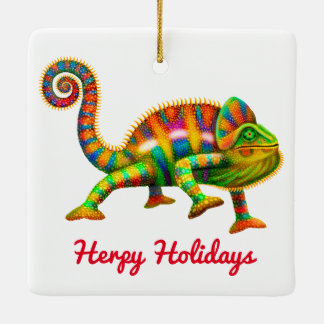 Herpy Helgdagars Chameleon Ornament