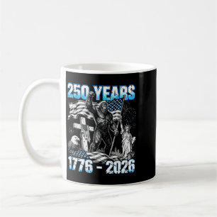 Herr 250 år Usa 1776 2026 Patriotisk Dom Bigfoot Kaffemugg