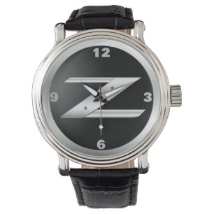 Herr 350Z svart läderklocka Armbandsur