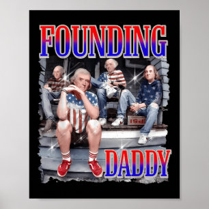 Herr 4 juli T-shirt Grundande Pappa George Washi Poster