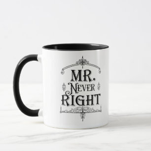 HERR ALDRIG RÄTT Vintage Deco Prydnads Klassisk Mugg