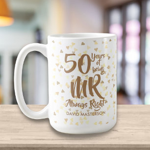 Herr Alltid Rätt Rolig 50-års Guldjubileum Kaffemugg