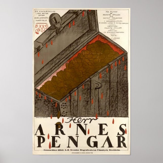 Herr Arnes Pengar 1919 Klassisk Film Poster (Framsidan)