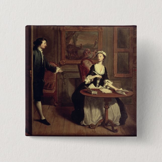 Herr B. finner Pamela handstil, illustration från Knapp (Framsida)