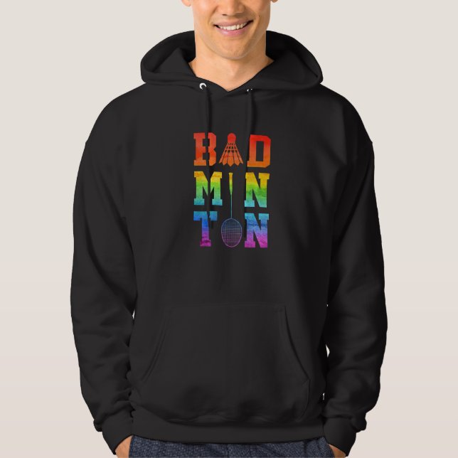 Herr Badminton Grafisk Badminton Spelare Shuttle Hoodie (Framsida)