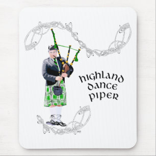 Herr Bagpiper i grön kilt Musmatta