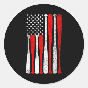 Herr Baseball USA Flagga Baseball Älskare Baseball Runt Klistermärke