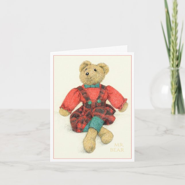 HERR! BEAR Jul Notecard Tack Kort (Framsida)