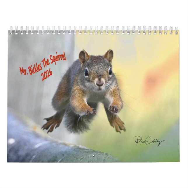 Herr Bickles Ekorren - medium kalender två sidor (Omslag)