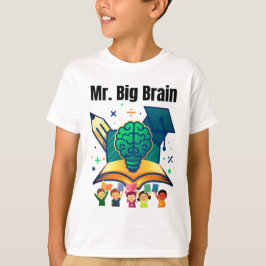 Herr Big Brain Rolig Smart Barn T-Shirt