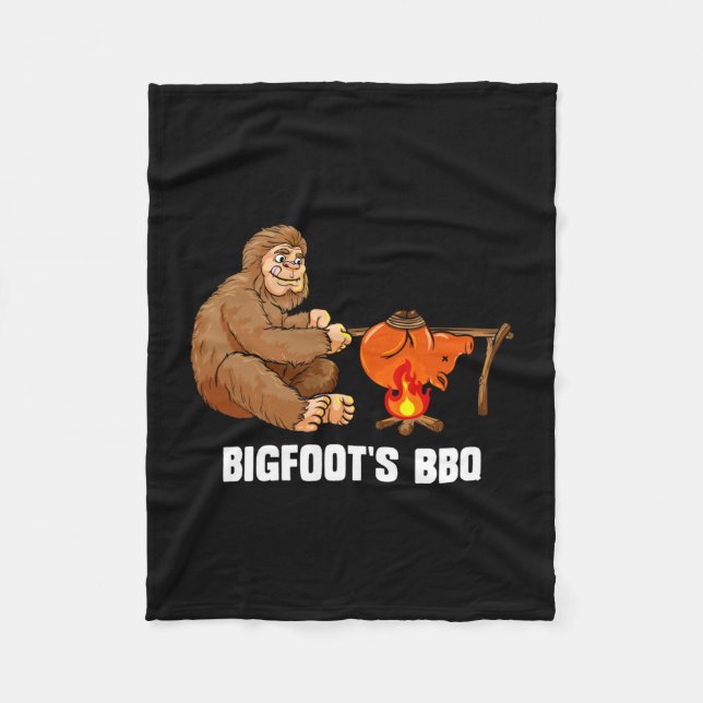 Herr Bigfoot BBQ Sasquatch grillmästare Fleecefilt (Framsidan)