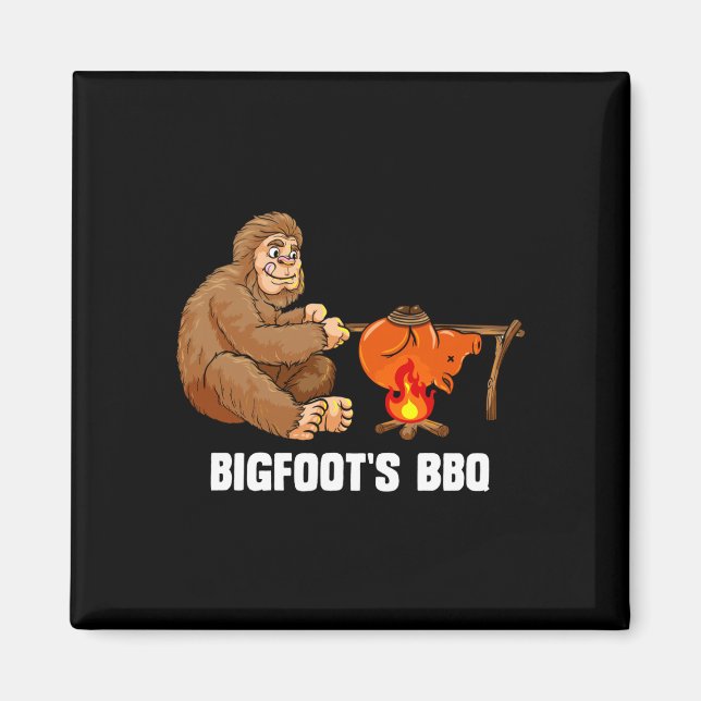 Herr Bigfoot BBQ Sasquatch grillmästare Magnet (Framsidan)
