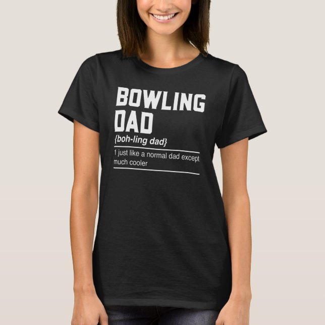 Herr Bowling Pappa Substantiv   Bowling  Pappa Bow T Shirt (Framsida)