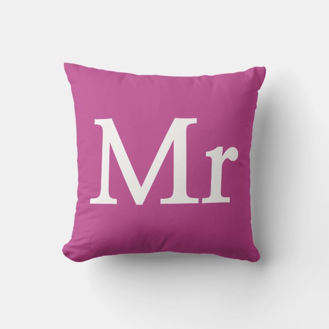 Herr brevv Monogram - Herr och fru kudde (Framsida)
