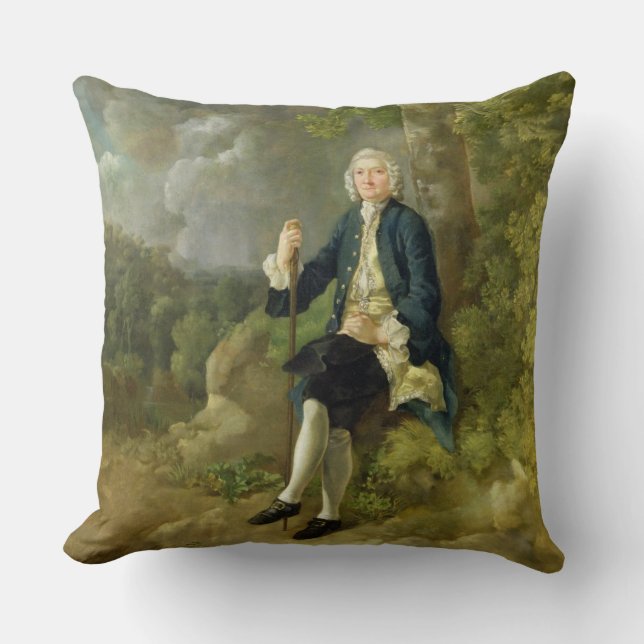 Herr Clayton Jones, c.1744-45 (olja på kanfas) Kudde (Framsida)