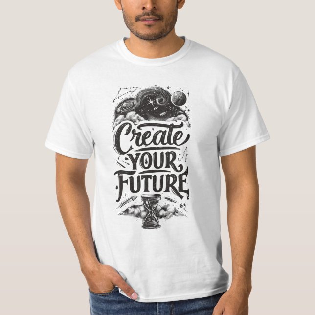 Herr Create Your Future Inspirerande Mystisk Vit  T Shirt (Framsida)