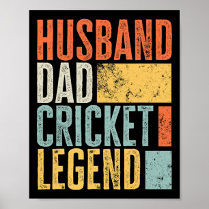 Herr Cricket Husnd Pappa Legendarisk Pappa Bästa R Poster