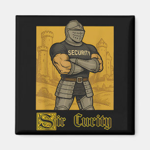 Herr Curity Funny Security Pun Knight Medieval Mem Magnet