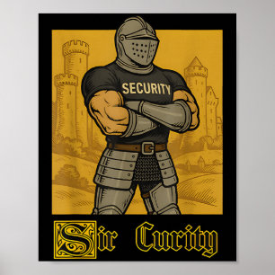 Herr Curity Funny Security Pun Knight Medieval Mem Poster