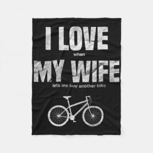 Herr cykel för mountainbike Jag älskar när min fru Fleecefilt