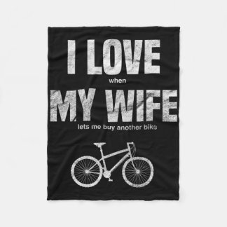 Herr cykel för mountainbike Jag älskar när min fru Fleecefilt