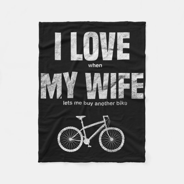 Herr cykel för mountainbike Jag älskar när min fru Fleecefilt (Framsidan)