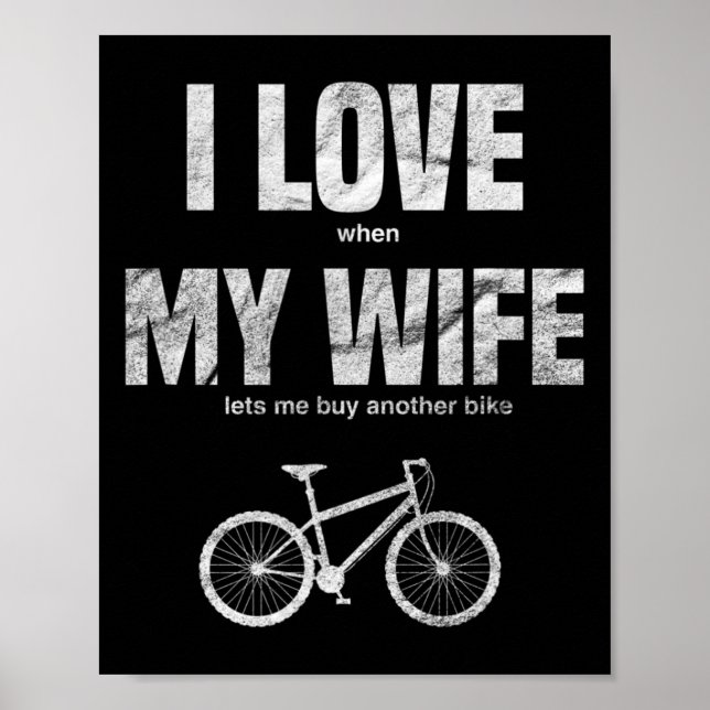 Herr cykel för mountainbike Jag älskar när min fru Poster (Framsidan)