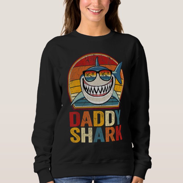 Herr Daddy Shark Retro Pyjamas Fars Dag Daddy Sh T Shirt (Framsida)