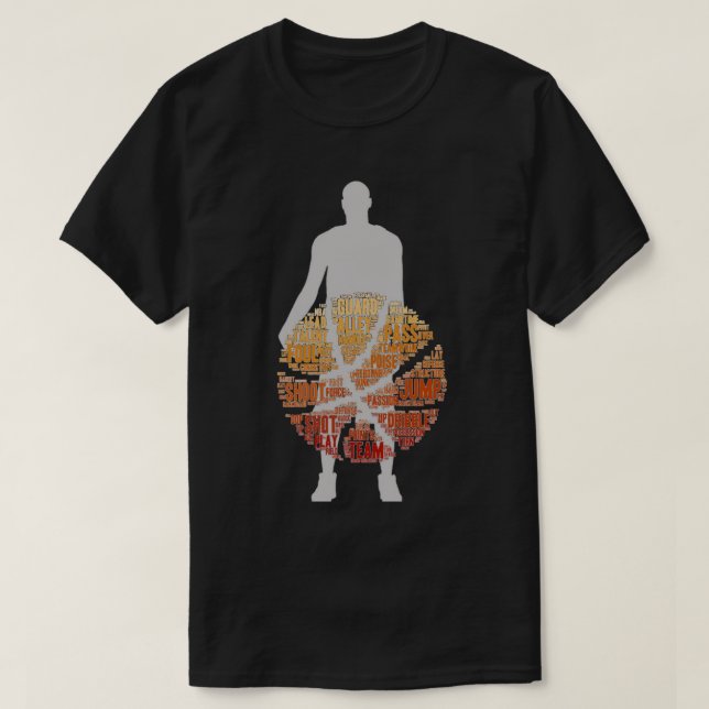 Herr Dam Svart T-Shirt Basketboll Spel Sport (Design framsida)