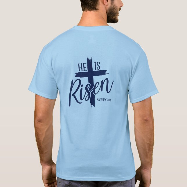 Herr- & Dam-T-Shirt Han Är Uppstånden T Shirt (Baksida)