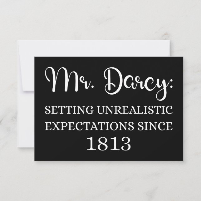 Herr Darcy: Orealistiska förväntningar sedan 1813 Kort (Framsida)