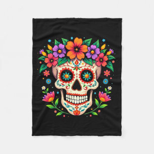 Herr Día De Los Muertos Sockersocker Med Blommor Fleecefilt